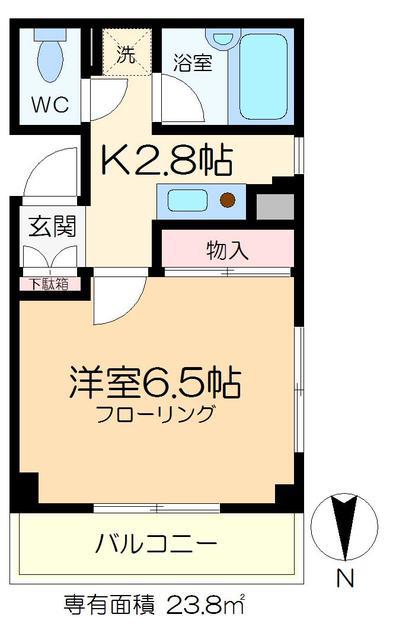瑞穂ビル(1K/2階)の間取り写真