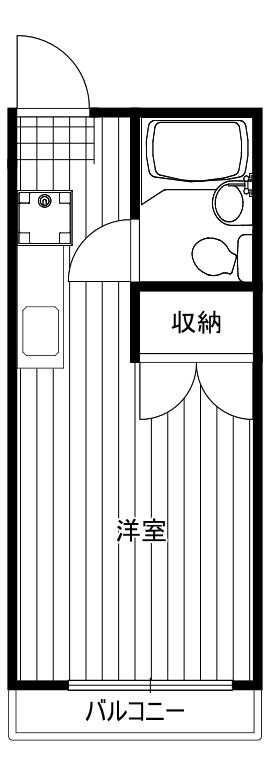 パークハイツ中島II(ワンルーム/2階)の間取り写真