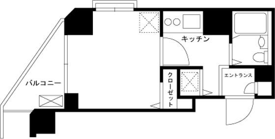 ガラステージ五反田(1K/2階)の間取り写真