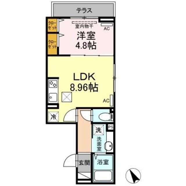 アンジュール練馬(1LDK/1階)の間取り写真
