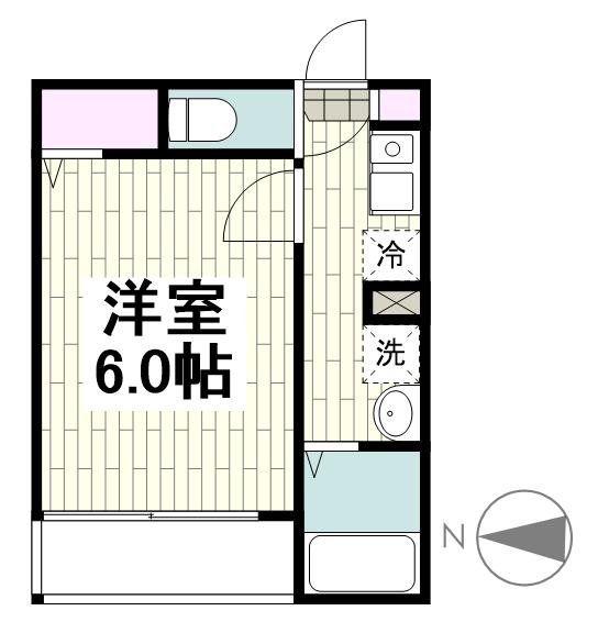フェリーチェ梅屋敷I(1K/3階)の間取り写真