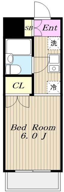 セシーズ新百合丘(1K/3階)の間取り写真