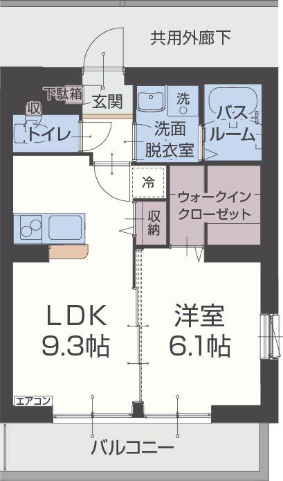 リベルテ堺屋(1LDK/2階)の間取り写真