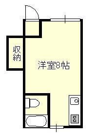 茜タウンハウス(ワンルーム/2階)の間取り写真
