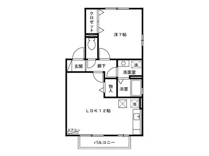 フォーシーズン C(1LDK/2階)の間取り写真