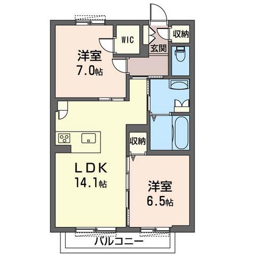 ESPOIR桜(2LDK/1階)の間取り写真