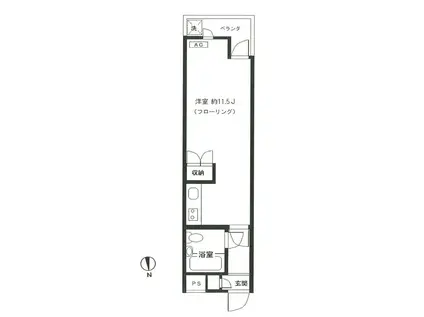 プランドール西早稲田(ワンルーム/2階)の間取り写真