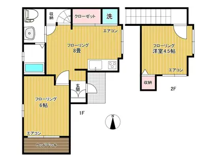 ラカーサ(2DK/1階)の間取り写真