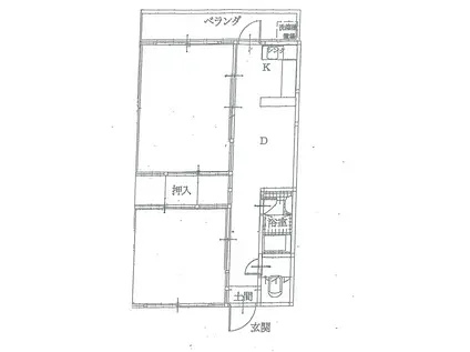 三六アパート(2DK/5階)の間取り写真