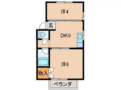 コーポマキ(2DK/2階)の間取り写真