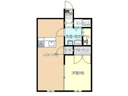 I・Yマンション(1LDK/1階)の間取り写真