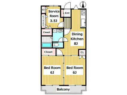 クレスト梶ヶ谷(2SDK/2階)の間取り写真
