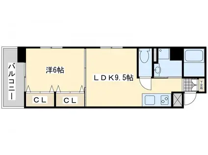 メゾンほおづきI(1LDK/8階)の間取り写真