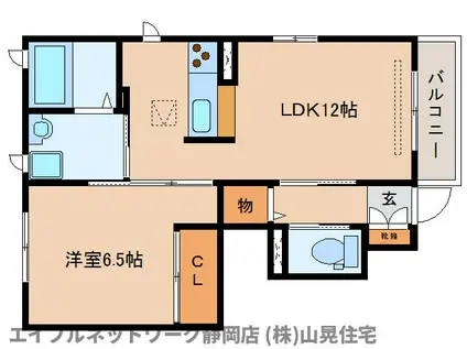 アフェット(1LDK/1階)の間取り写真