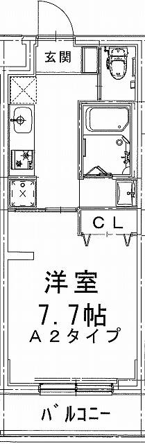 シティプラザ堀ノ内(1K/4階)の間取り写真
