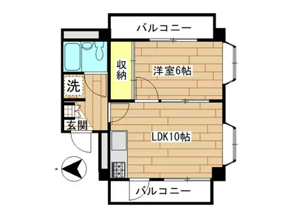 ルネ西台(1LDK/4階)の間取り写真