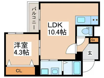 SFIDA天王寺南(1LDK/1階)の間取り写真