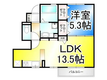アニマート高田(1LDK/1階)の間取り写真