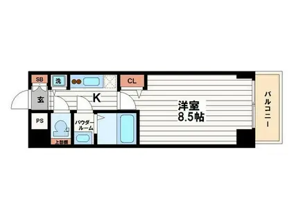 プライムアーバン御堂筋本町(1K/11階)の間取り写真
