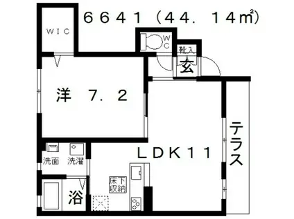 シャーメゾン ほまれ(1LDK/1階)の間取り写真