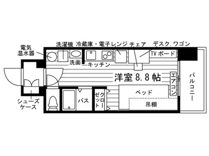 学生会館 ユニ・リヴェール札幌(ワンルーム/6階)の間取り写真