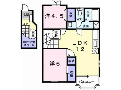 モアークレストIII(2LDK/2階)の間取り写真