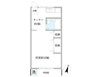 都立ニューハウス(1K/1階)の間取り写真