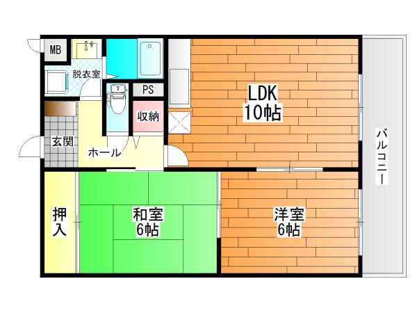 ヴェルジュール21(2LDK/3階)の間取り写真
