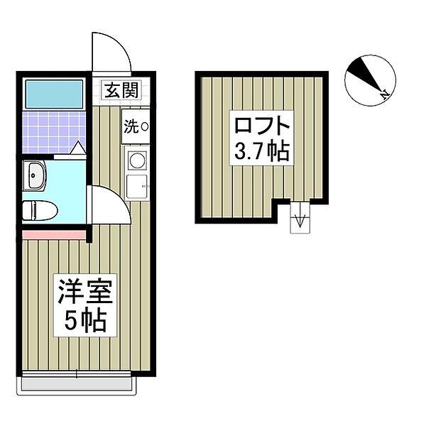 パレス杉田V(ワンルーム/1階)の間取り写真