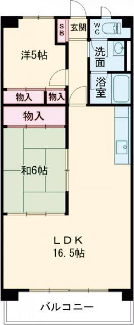 グランディール(2LDK/1階)の間取り写真