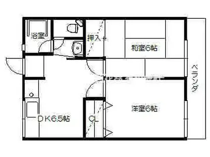 シティハイムロイヤル(2DK/2階)の間取り写真