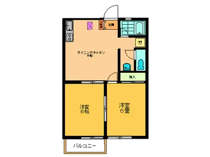 サンモリッツ(2DK/1階)の間取り写真