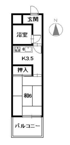 ダイアパレス南瓦町303(1K/3階)の間取り写真