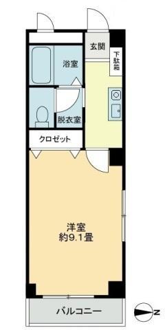 フォブール21A・B(1K/1階)の間取り写真