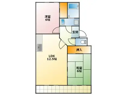 アプローズ A(2LDK/2階)の間取り写真