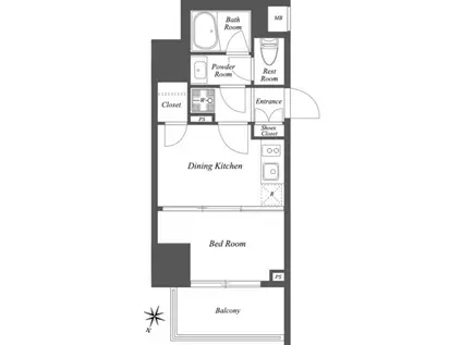 THE GATEHOUSE雑司が谷(1DK/3階)の間取り写真