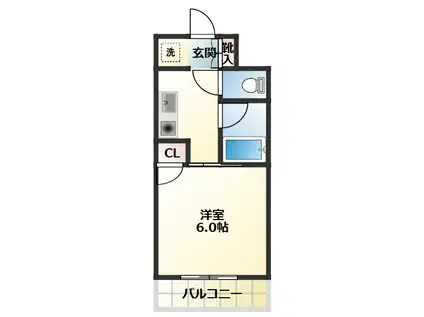 オランダ弐番館(1K/1階)の間取り写真