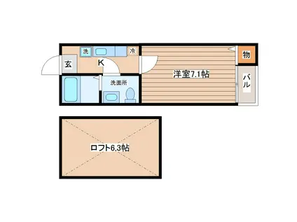 コーポ・カワムラ(1K/1階)の間取り写真