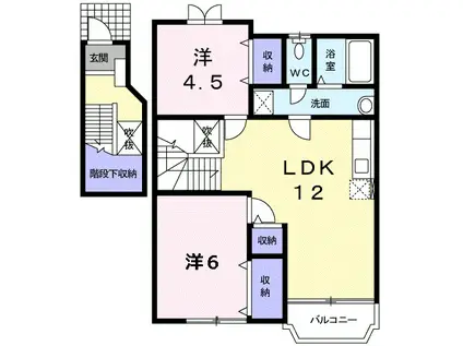 シャト-・ノ-ルI(2LDK/2階)の間取り写真