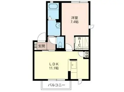 ケイコーポD(1LDK/2階)の間取り写真
