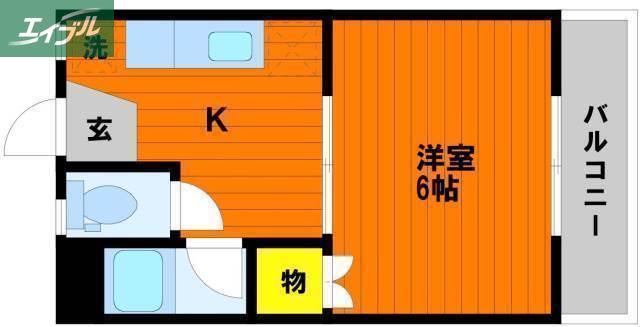 野田レジデンス(1K/3階)の間取り写真