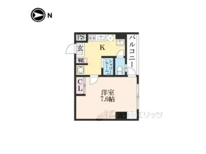 JFORT祇園四条(1K/2階)の間取り写真