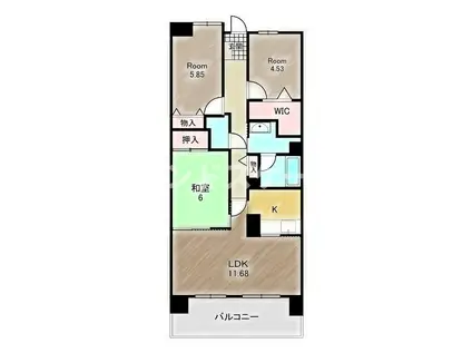 RMII高崎(3LDK/7階)の間取り写真