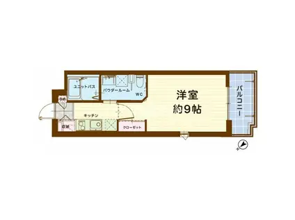 ル パルテール(1K/2階)の間取り写真