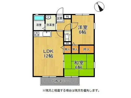 サンライフレグルス(2LDK/1階)の間取り写真