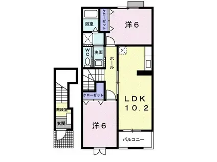 ポルトラーノIII(2LDK/2階)の間取り写真