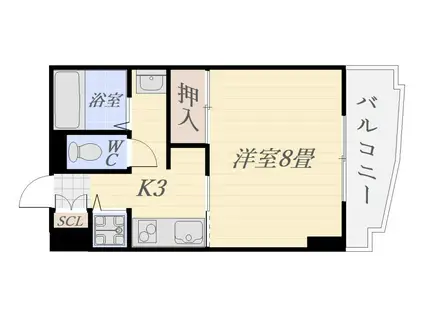 サンライズ城西(1K/2階)の間取り写真