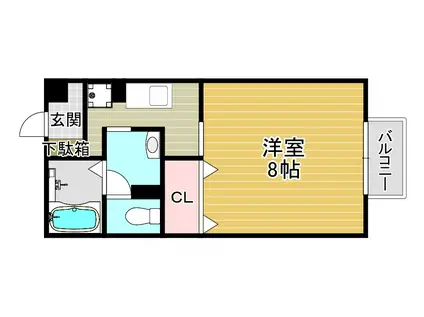 ヴィラ歌島(1K/1階)の間取り写真