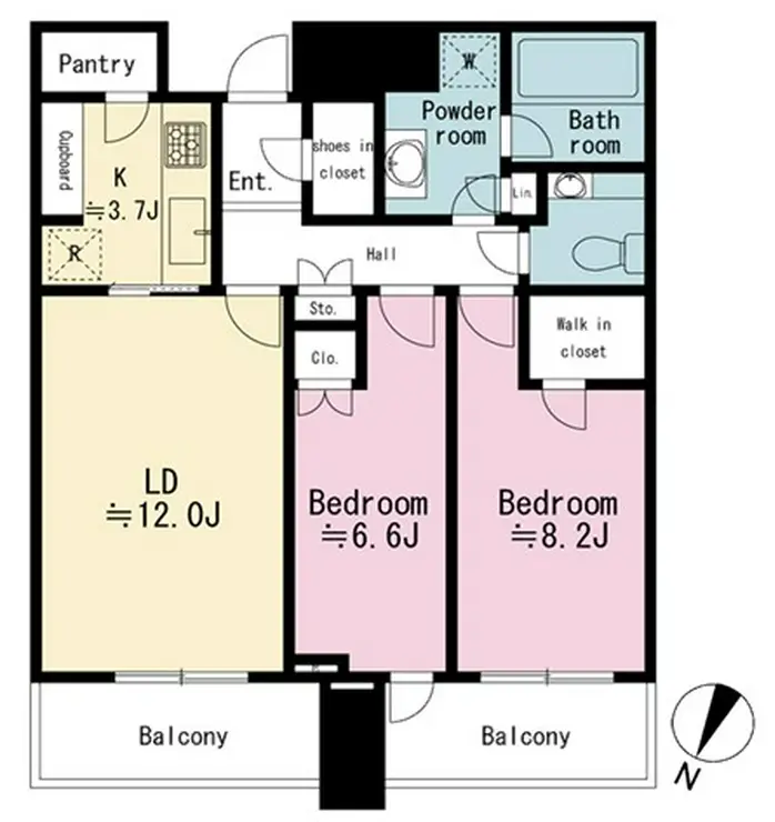 赤坂タワーレジデンスTop of the Hill 32階階 間取り