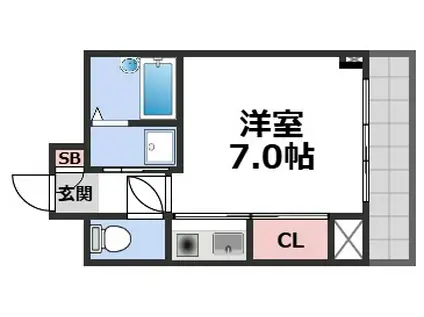 グレイス北河堀(ワンルーム/4階)の間取り写真